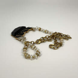 Designer J. Crew Gold-Tone Black Crystal Beaded Chain Pendant Necklace alternative image