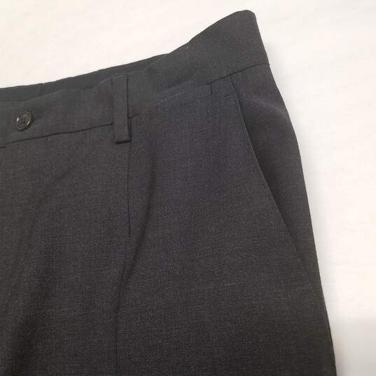 Womens Dark Gray Pleated Front Slash Pockets Formal Dress Pants Size 44 image number 4