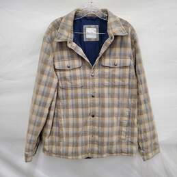 Tommy Bahama MN's Woodside Plaid Fleece Blue & Tan Jacket Size L