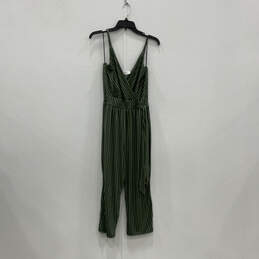 NWT Womens Striped Green Sleeveless Rica Knit Crop Jumpsuit One-Piece Sz M
