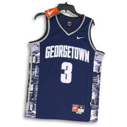 NWT Nike Mens Blue NBA Georgetown Hoyas Allen Iverson #3 Basketball Jersey Sz M