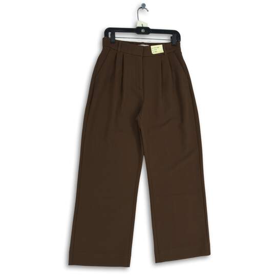 NWT Abercrombie & Fitch Womens Brown Ultra High Rise Wide Leg Dress Pants Sz 28 image number 1