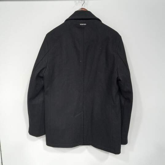 Michael Kors Men's Black Wool Pea Coat Size S image number 2
