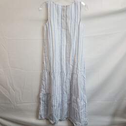 Blue and white stripe midi dress w tags petite XS alternative image