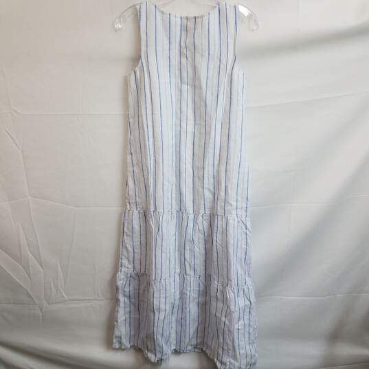 Blue and white stripe midi dress w tags petite XS image number 2