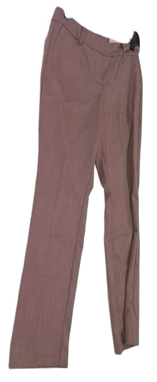 NWT Womens Brown Curvy Straight Leg Dress Pants Size 2P image number 3