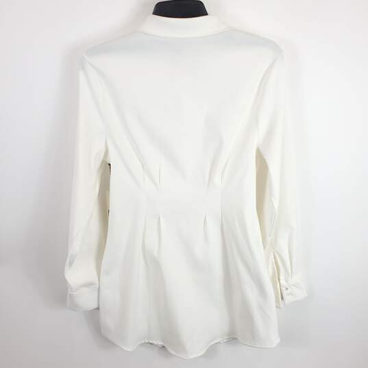 Haute Monde Women White Collar Shirt Dress L NWT image number 2