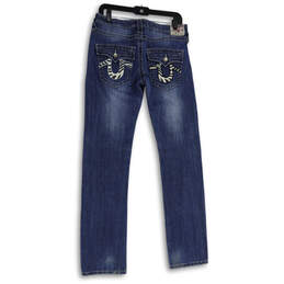 Womens Blue Denim Medium Wash 5 Pocket Design Straight Leg Jeans Size 30 alternative image