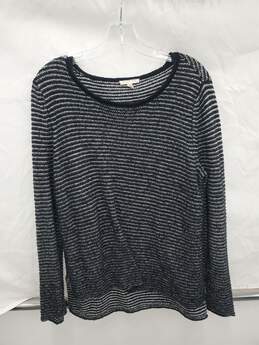 Women Eileen Fisher Open Knit Organic Cotton Striped Sweater Size-S