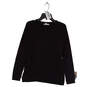 Womens Black Solid Long Sleeve Crew Neck T Shirt Size Small image number 3