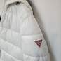 Wm Guess Est. 1981 Hooded White Puffer Zip Up Jacket Vietnam Sz M image number 3