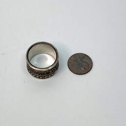 Designer Silpada S925 ALE Sterling Silver Floral Gold Spinner Cigar Ring