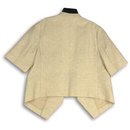 Ann Taylor Womens Beige Shimmer Short Sleeve Open Front Jacket Size Large alternative image