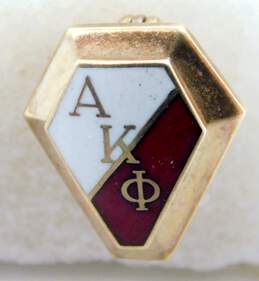 Vintage 10K Yellow Gold Enamel Fraternity Pin 2.6g