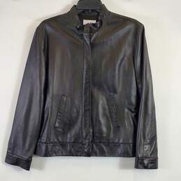A/X Women Black Leather Jacket L