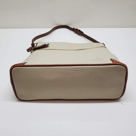Dooney & Bourke Pebble Leather Crossbody White Letter Carrier Shoulder Bag image number 6