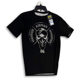 NWT Mens Black Gray Short Sleeve Crew Neck Slim Fit Pullover T-Shirt Sz XL