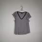 Womens Striped Regular Fit Short Sleeve V-Neck Pullover T-Shirt Size Medium image number 1