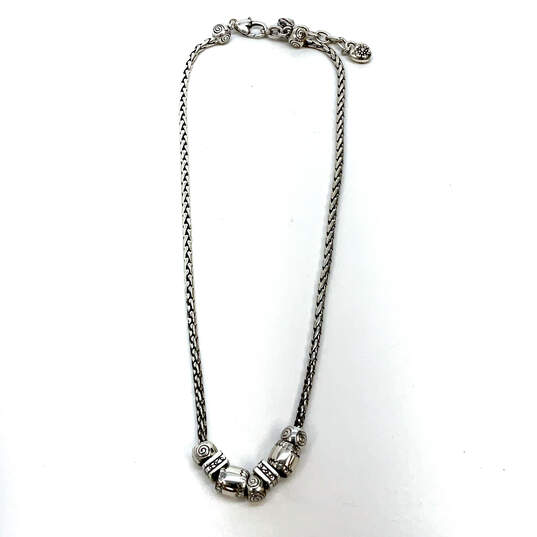 Designer Brighton Silver-Tone Fox Tail Chain Lobster Clasp Charm Necklace image number 2