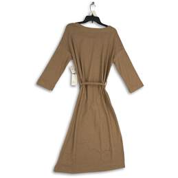 NWT Haven Well Within Womens Brown Interlock Lounge Tie Waist A-Line Dress Sz M alternative image