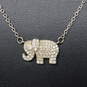 Dyadema Sterling Silver CZ Accent Elephant Necklace - 4.1g image number 1