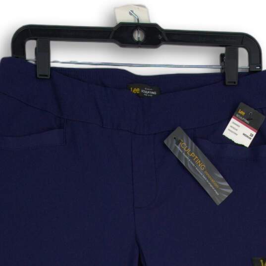 NWT Lee Womens Sculpting Navy Blue Slim Fit Mid Rise Skimmer Capri Pants Size 10 image number 3