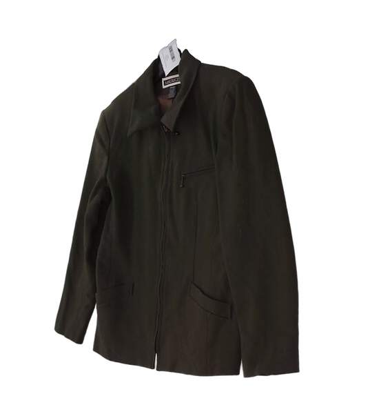 Women's Long Sleeve Pockets Collared Full Zip Blazer Jacket Size Medium image number 2