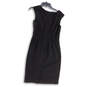 Womens Black Sleeveless Round Neck Back Zip Knee- Length Sheath Dress Sz 4 image number 2