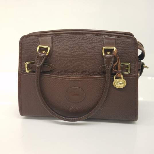 Vintage Dooney & Bourke Brown Pebble Leather Crossbody Handbag image number 1