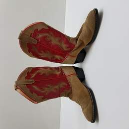 WOMENS OLD WEST RED LEATHER WESTERN BOOTS SIZE 5D alternative image