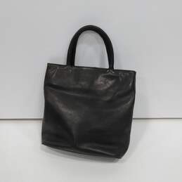 Womens Black Genuine Leather Magnetic Snap Inner Pocket Top Handle Tote Bag alternative image
