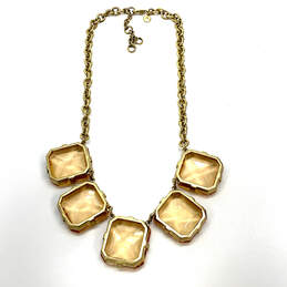 Designer J. Crew Gold-Tone Brown Crystal Cut Stone Glass Statement Necklace alternative image