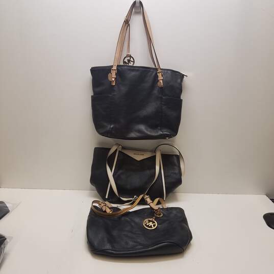 Michael Kors Assorted Bundle Lot Set of 3 Leather Handbags image number 1