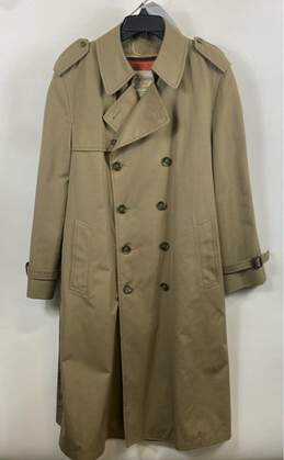 London Fog Mens Brown Pockets Long Sleeve Belted Long Trench Coat Size 40