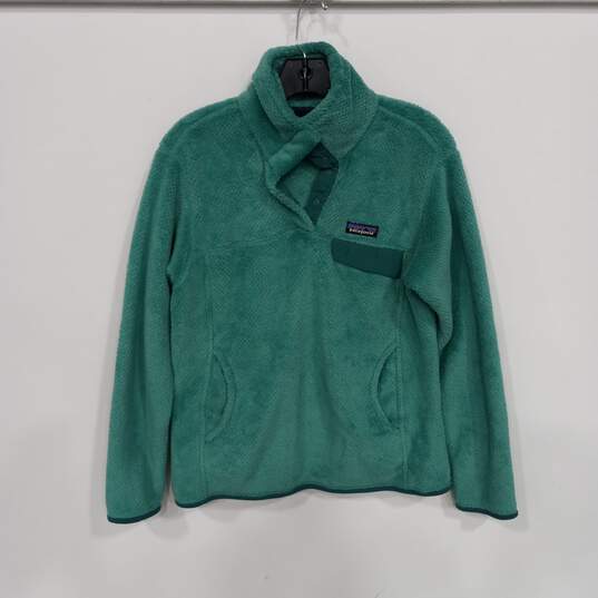Patagonia Women's Teal Synchilla Snap T Fleece Pullover Jacket Size M image number 1
