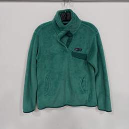 Patagonia Women's Teal Synchilla Snap T Fleece Pullover Jacket Size M