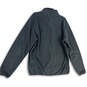 Mens Black Mock Neck Snap T Long Sleeve Fleece Jacket Size L/T 42-44 image number 2
