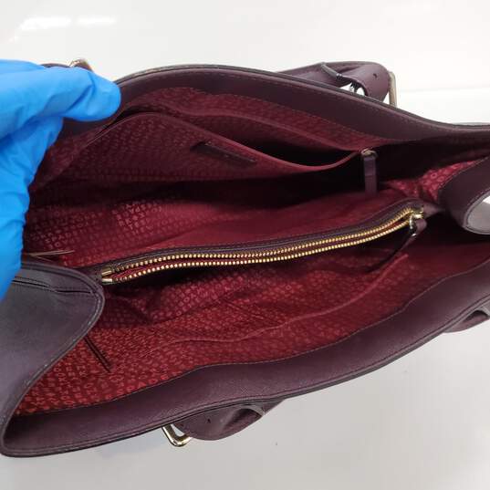 Kate Spade New York Burgundy Leather Tote Bag image number 4