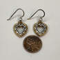 Designer Brighton Two-Tone Crystal Cut Stone Heart Shape Drop Earrings image number 2