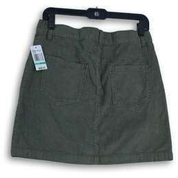 NWT Kensie Jeans Womens Green Corduroy Button Front Mini Skirt Size 29 alternative image