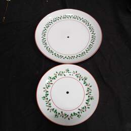Vintage Porcelain Holly Ridge 2 Tier Dish IOB alternative image