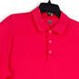Mens Pink Short Sleeve Spread Collar Regular Fit Golf Polo Shirt Size Large image number 2