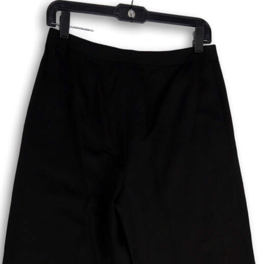 Womens Black Flat Front Pockets Straight Leg Formal Dress Pants Size 4 image number 4