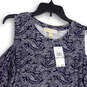 NWT Womens Blue Paisley Cold Shoulder Long Sleeve Tunic Top Size 1X image number 3