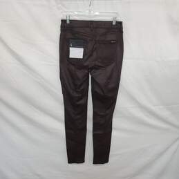 White House Black Market Dark Brown Faux Leather High Rise Skinny Pant WM Size 4 NWT alternative image