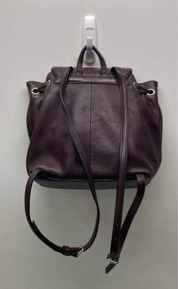 Kate Spade Rosie Maroon Pebbled Leather Flap Backpack Bag alternative image
