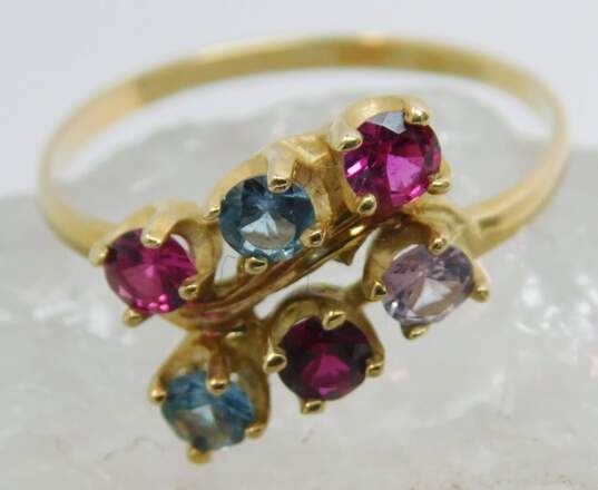 14k Yellow Gold Ruby & Spinel Mothers Ring 2.7g image number 1