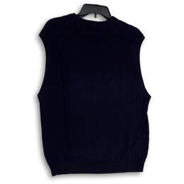 Mens Blue Sleeveless V-Neck Knitted Pullover Sweater Vest Size Large alternative image