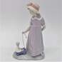 Vntg Lladro Retired Little Girl Pulling Doll In Wagon Porcelain Figurine image number 1