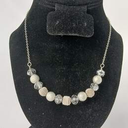 White Gold Tone Necklace, Bracelet, Earring & Pendant Costume Jewelry Set alternative image